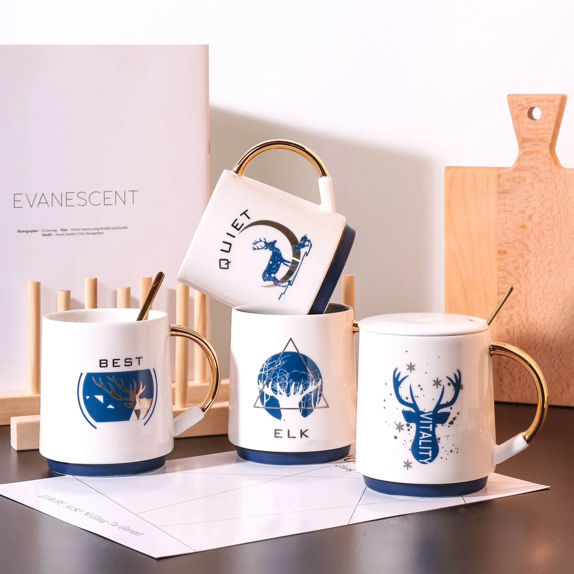 

Creative Simple Mug Nordic Style Ceramic Cup Large Capacity Business Gift Gift coffee mug with lid mug tea cup coffee mug