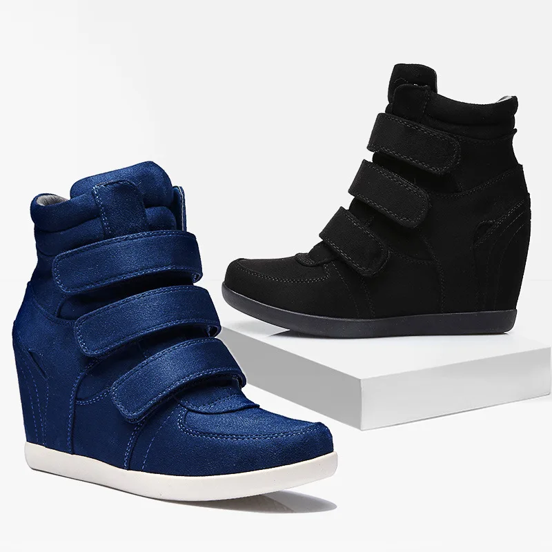 Популярная женская обувь невидимые сапоги на липучке визуально увеличивающие