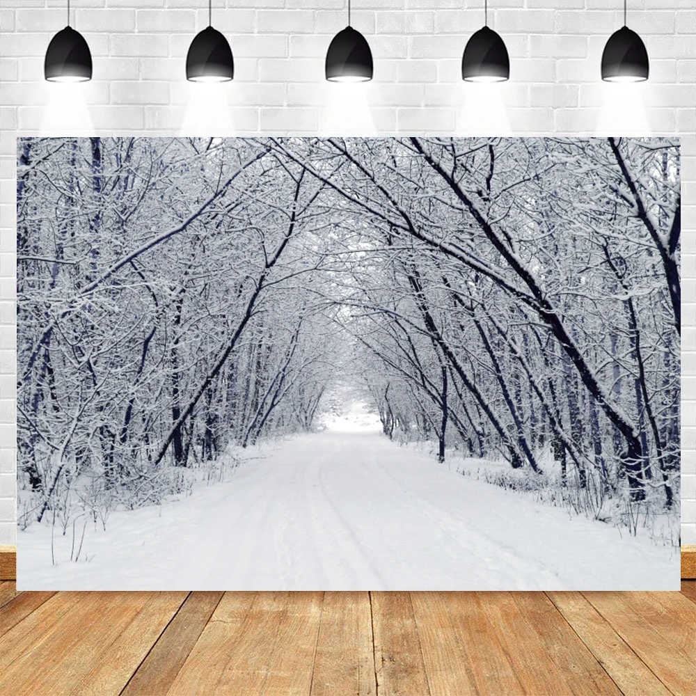 

Yeele Christmas Background Winter Snow View Forest Path Backdrop Newborn Photography Baby Photographic Photo Studio Photophone