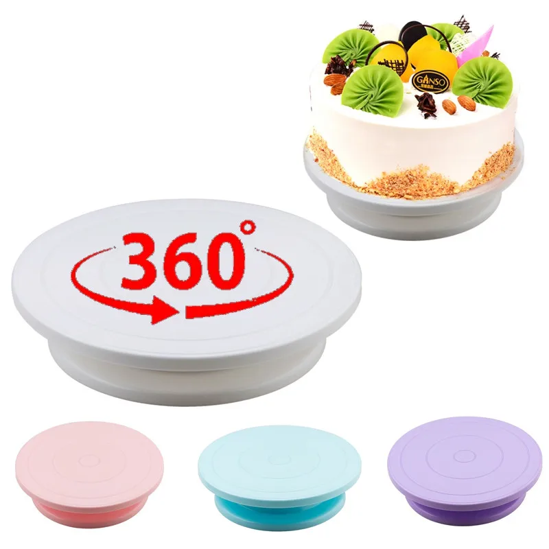 Пластиковая тарелка для торта вращающаяся Нескользящая круглая подставка