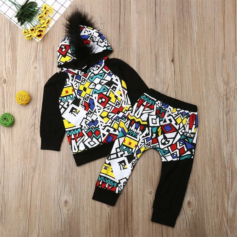 От 1 до 5 лет Одежда для маленьких мальчиков рубашка с капюшоном в стиле хип-хоп