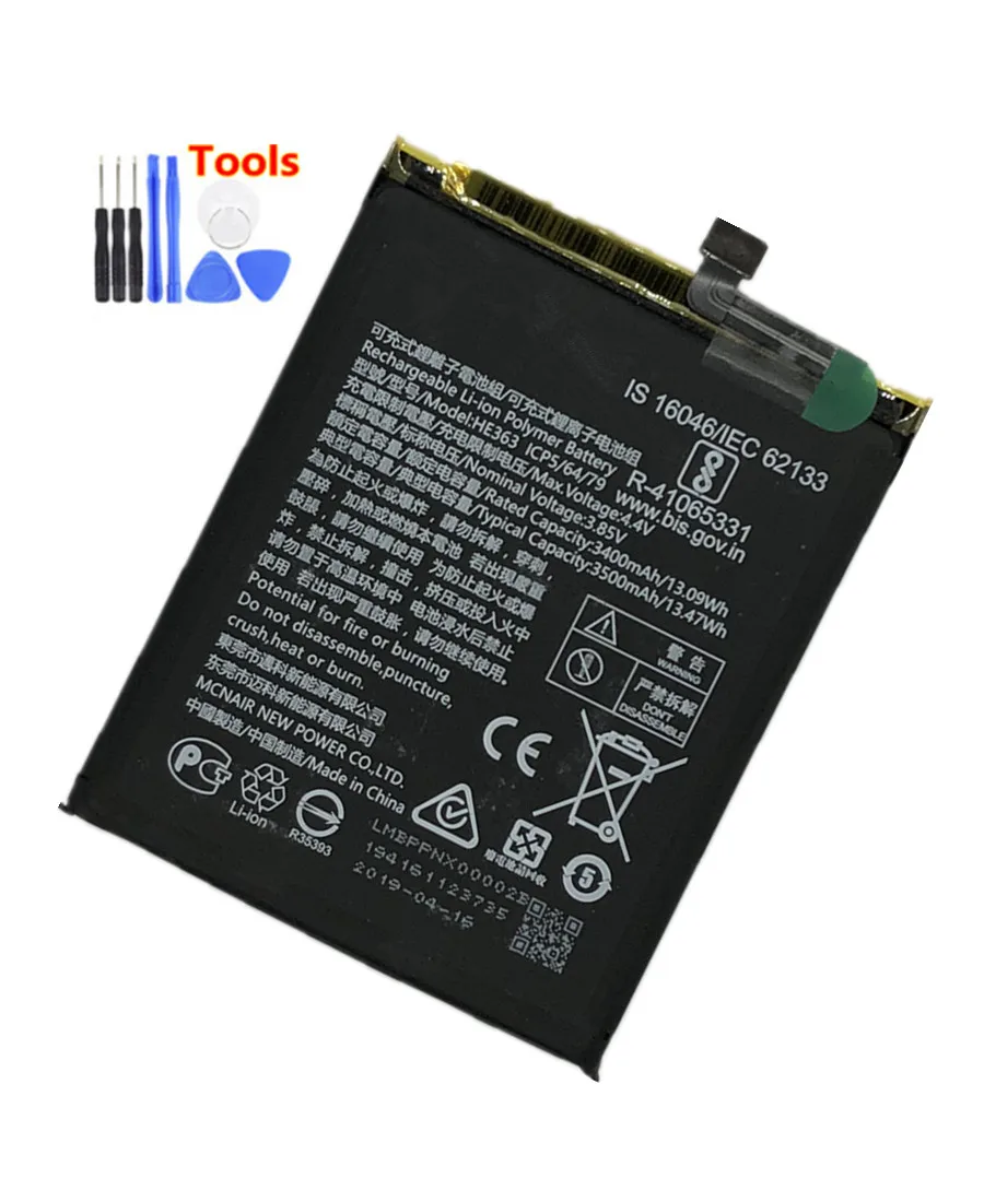 Оригинальный аккумулятор HE363 3500 мАч для Nokia X7 TA 1131 1119/Nokia 8 1 1119 1128 HE 363 батарея +