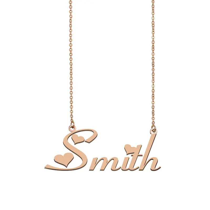 Smith Custom Name Necklace Personalized Stainless Steel for Women Girls Best Friends Birthday Wedding Christmas Mother Gift