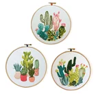 Набор для вышивки крестиком сделай сам с обручем суккуленты растения кактус вышивка крестиком Набор для начинающих нордический Декор детской комнаты
