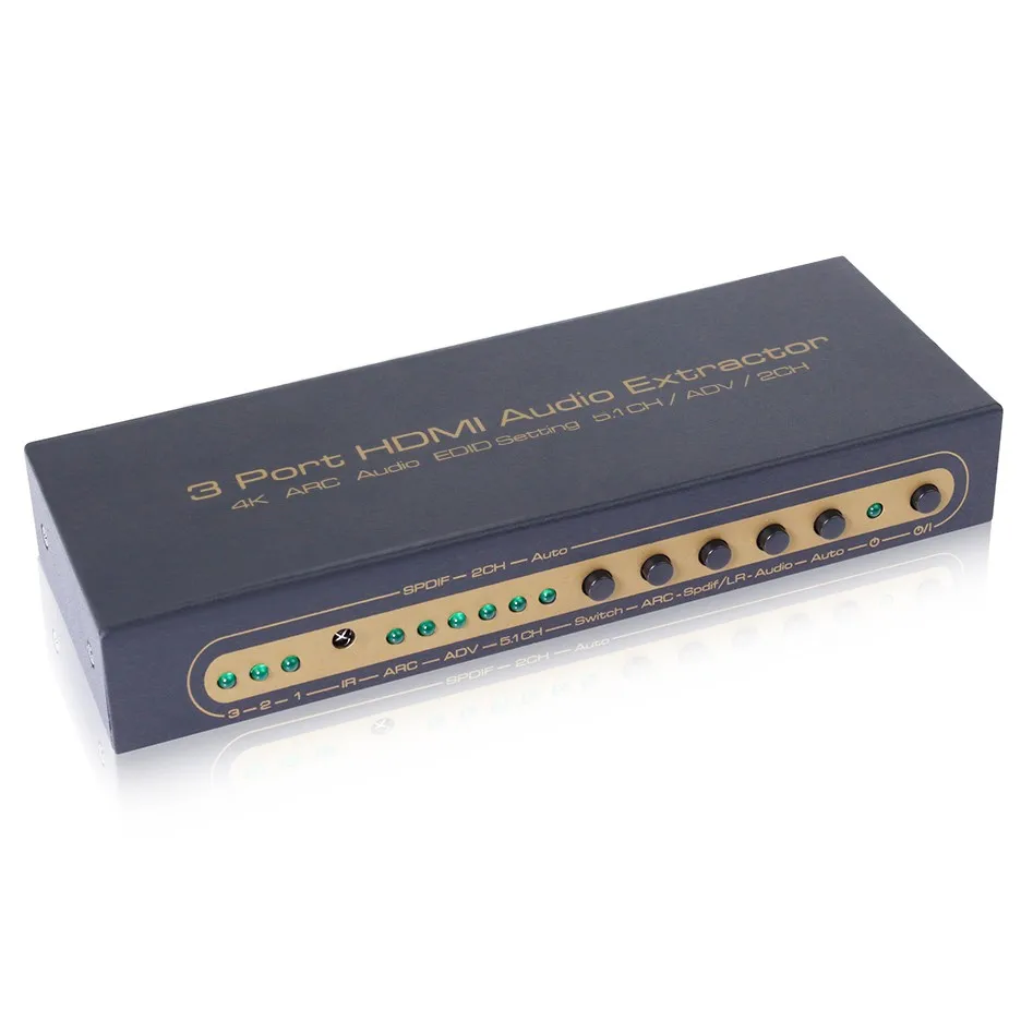 HDMI переключатель 3X1 UHD 4K @ 30Hz 3 в 1 Out o Extractor HIFI 5 SPDIF Toslink оптический 2RCA ARC для TV Stick EU Plug |