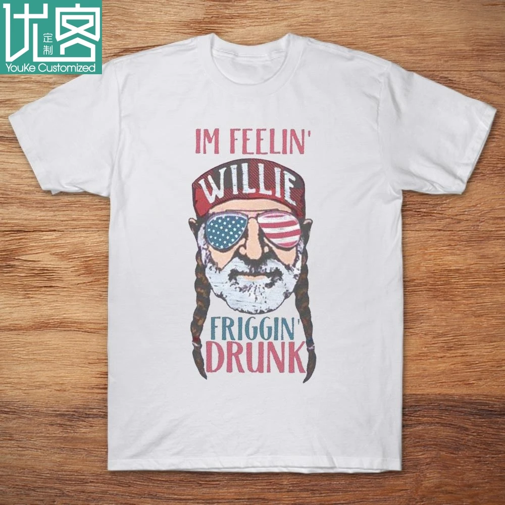 Мужская футболка с надписью Willie Nelson Im Feelin' friggin 2019|Мужские футболки| |