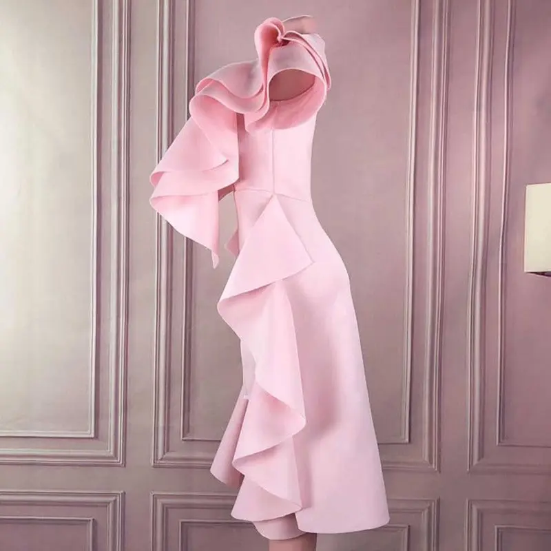 Женские платья с оборками вечерние необычные длина сексуальные для празднования