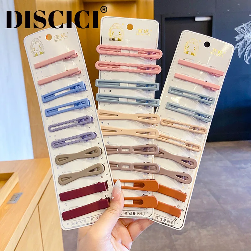 

DISCICI 7/10 Pcs Set New Candy Color Hair Clips For Women Side Clip Female Barrettes Hairpin Headdress Girls Hair Accessories