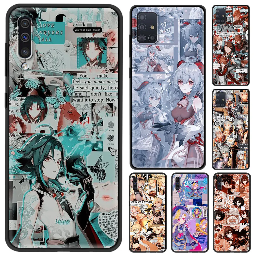 

Cellphone Case For Samsung A50 A70 A60 A50s A90 A80 A40 A30s A20s A10s A10e Genshin Impact Anime Cover TPU Shell