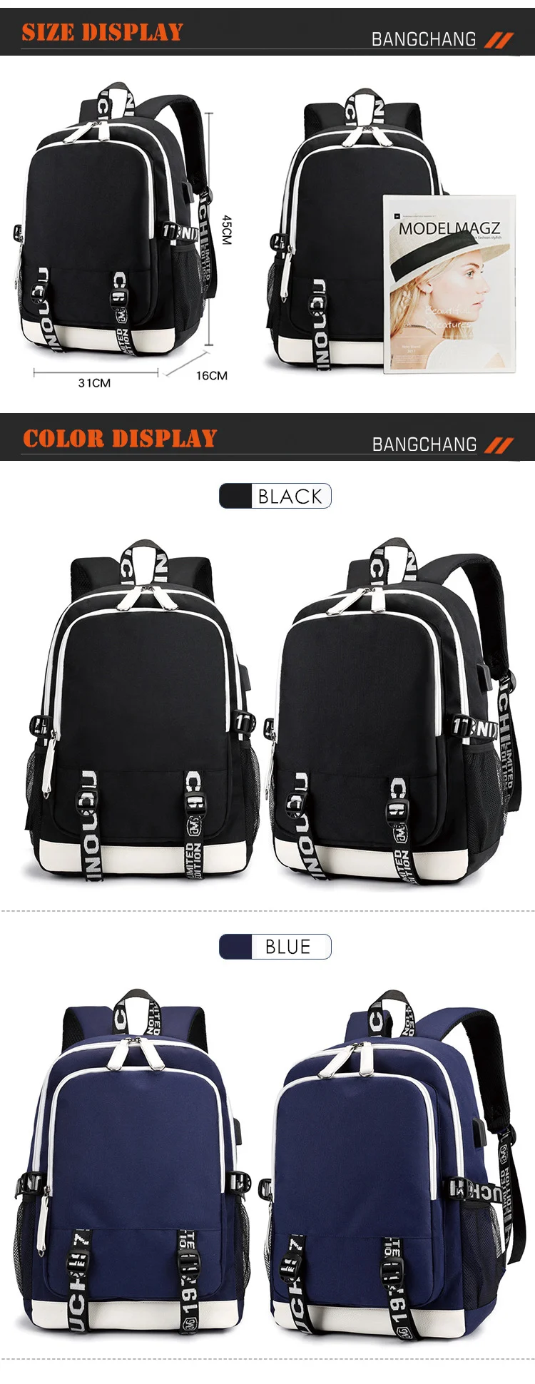 Naruto Backpack for Boys Girls School Bag with Usb Charging Printing Sharingan Logo Student Laptop Travel Backpack for Men