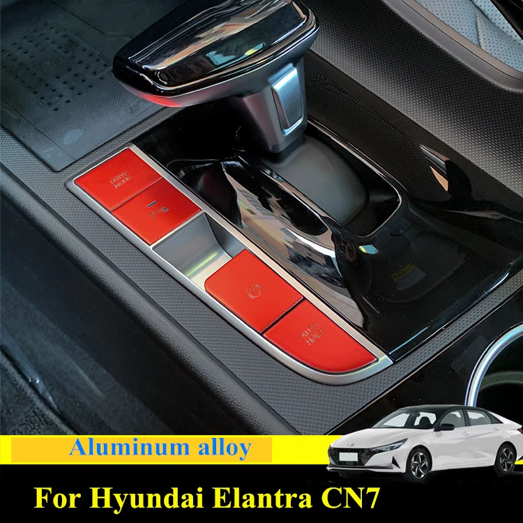 

Аксессуары для Hyundai Elantra CN7 2020 2021 кнопки из алюминиевого сплава для электронного ручного тормоза переключения передач Панель кнопок крышка о...