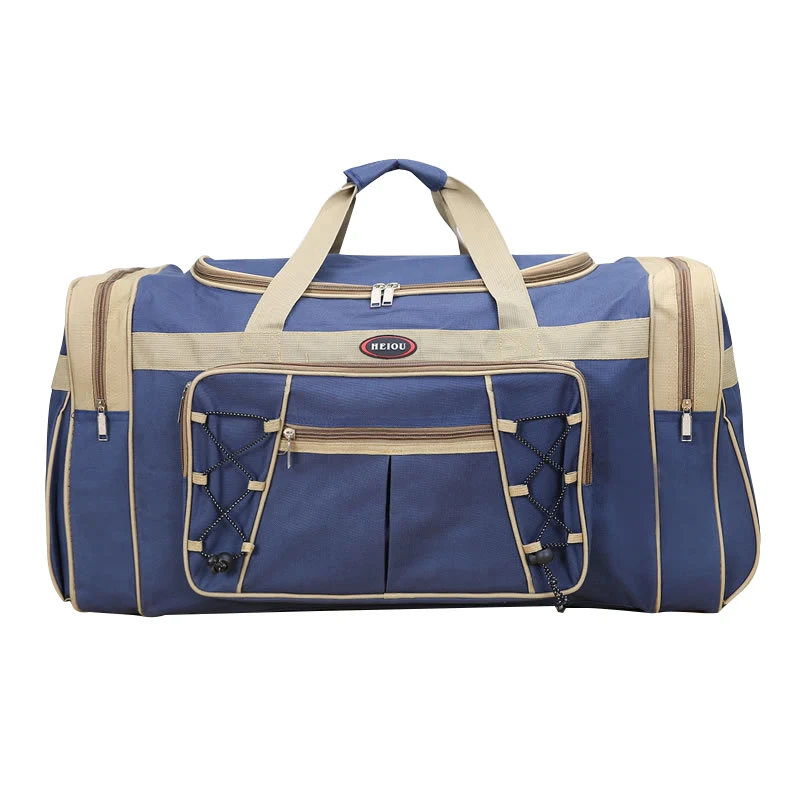 Blue style 2 Толстый холст Сумка Водонепроницаемая мужская сумка для путешествий сумка Больше карманов Сумки большой емкости L468 - Цвет: Blue style 2