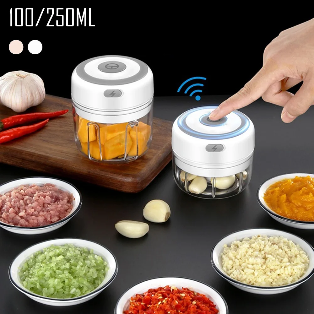 

Electric Garlic Masher Vegetable Chopper Squeezer Meat Grinder Mini Crushed Garlic Masher Machine USB Charging Garlic Artifact