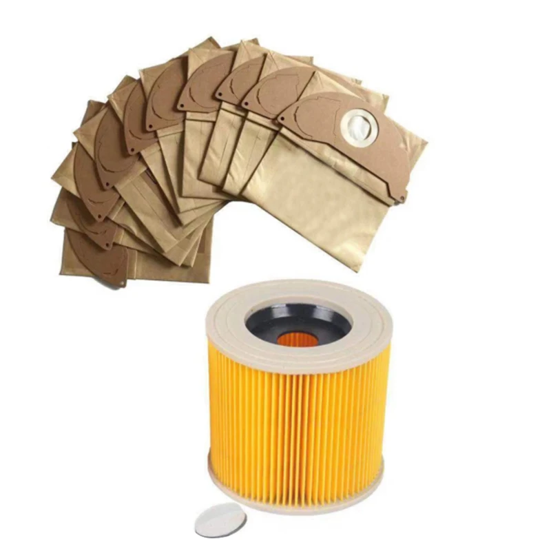 

Hepa Filters Dust Bags for Karcher WD2250 A2004 A2054 MV2 WD2 Vacuum Cleaner Replacement Spare Parts Accessories