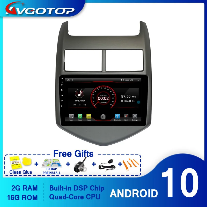 AVGOTOP Android 10 Bluetooth GPS автомобильный Радио dvd плеер для CHEVROLET AVEO 2010 2015|Автомагнитолы| |