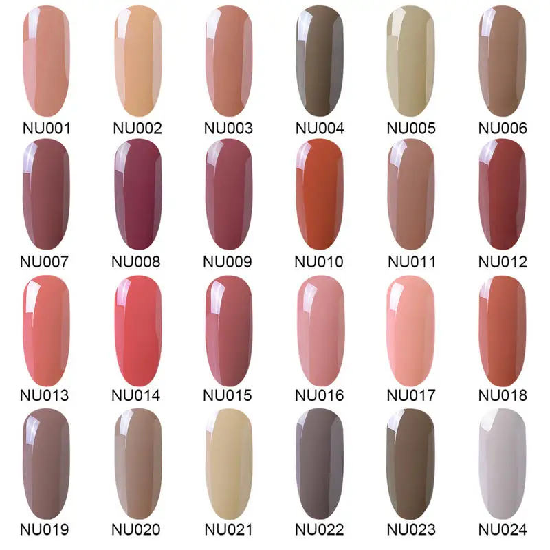 

Inagla 10ml Nude Gel Polish 24 Colors Soak Off Nail Art Design UV LED Top Base Coat Varnish Long Lasting Varnish
