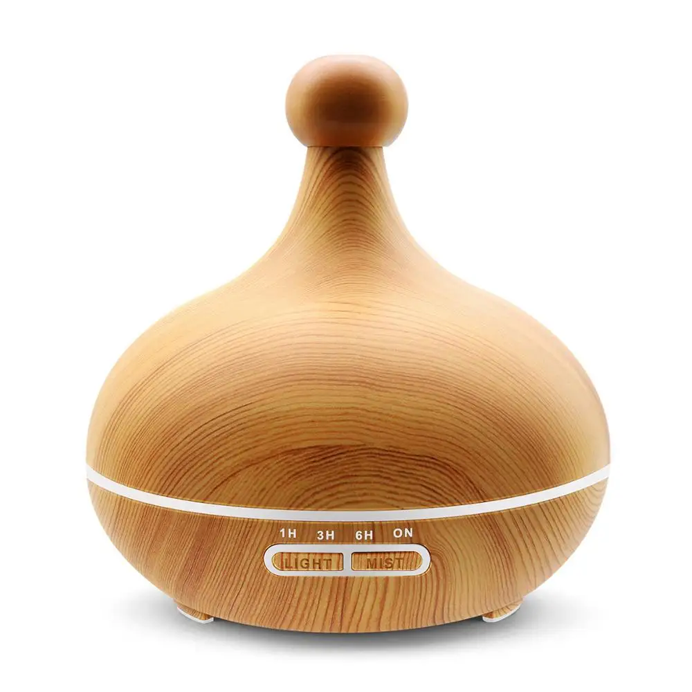 

400ML Wood Grain Aromatherapy Humidifier 7 Color LED Light Ultrasonic Mini Portable Aroma Diffuser Home Office Mute Air Purifier