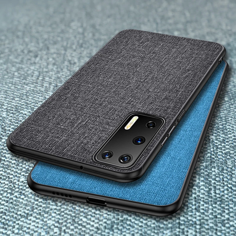 Роскошный Твердый Чехол из искусственной кожи для Huawei P40 Pro ТПУ Рамка простой