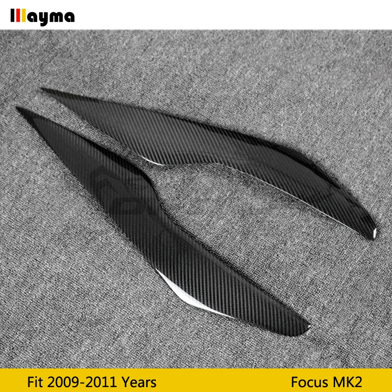 Декоративные Чехлы для передних фар Ford Focus 2009 - 2011 из углеродного волокна MK2