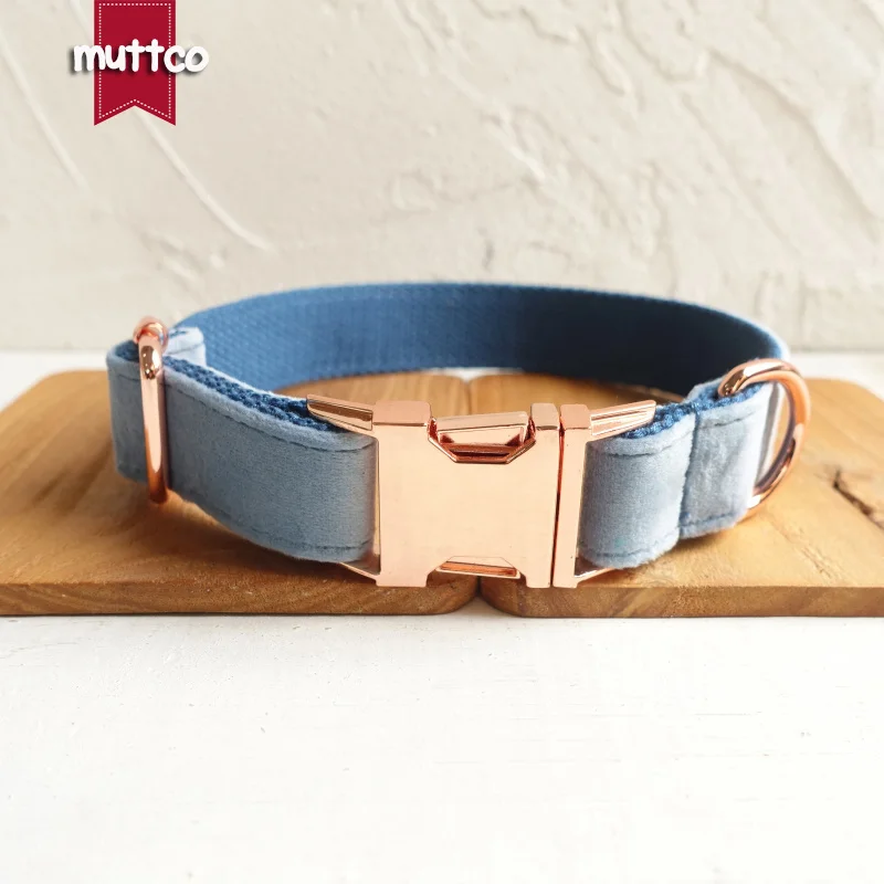 Индивидуальный индивидуальный ошейник MUTTCO POWDERBLUE прочное ожерелье для домашнего