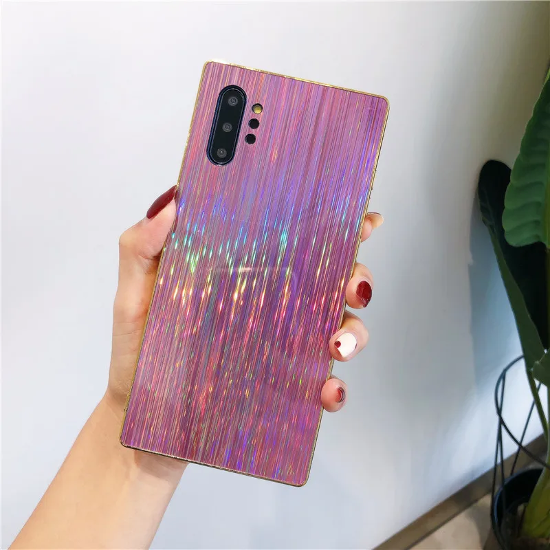 PINK DCHZIUAN лазерное Зеркало чехол для samsung Galaxy Note 10 плюс 9 8 S10 S9 S8 плюс A70 A50 чехол для телефона Блестящий сверкающий Мягкий чехол Чехол - Цвет: PINK