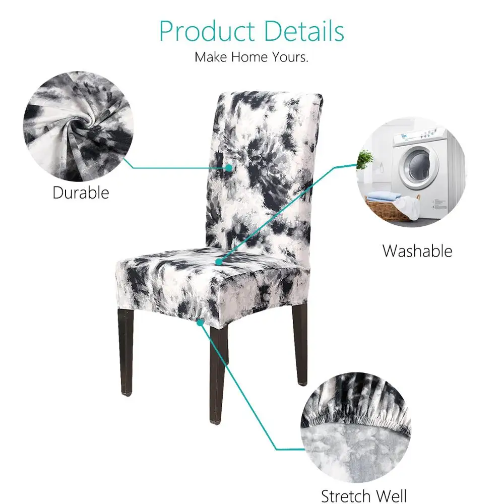 Эластичные растягивающиеся чехлы с принтом для обеденного стула складная