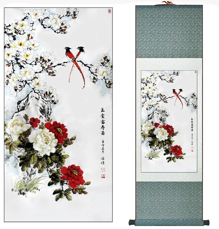 

Бесплатная доставка Весенние птицы и цветы супер качество традиционное китайское искусство живопись украшение для дома и офиса китайская ...