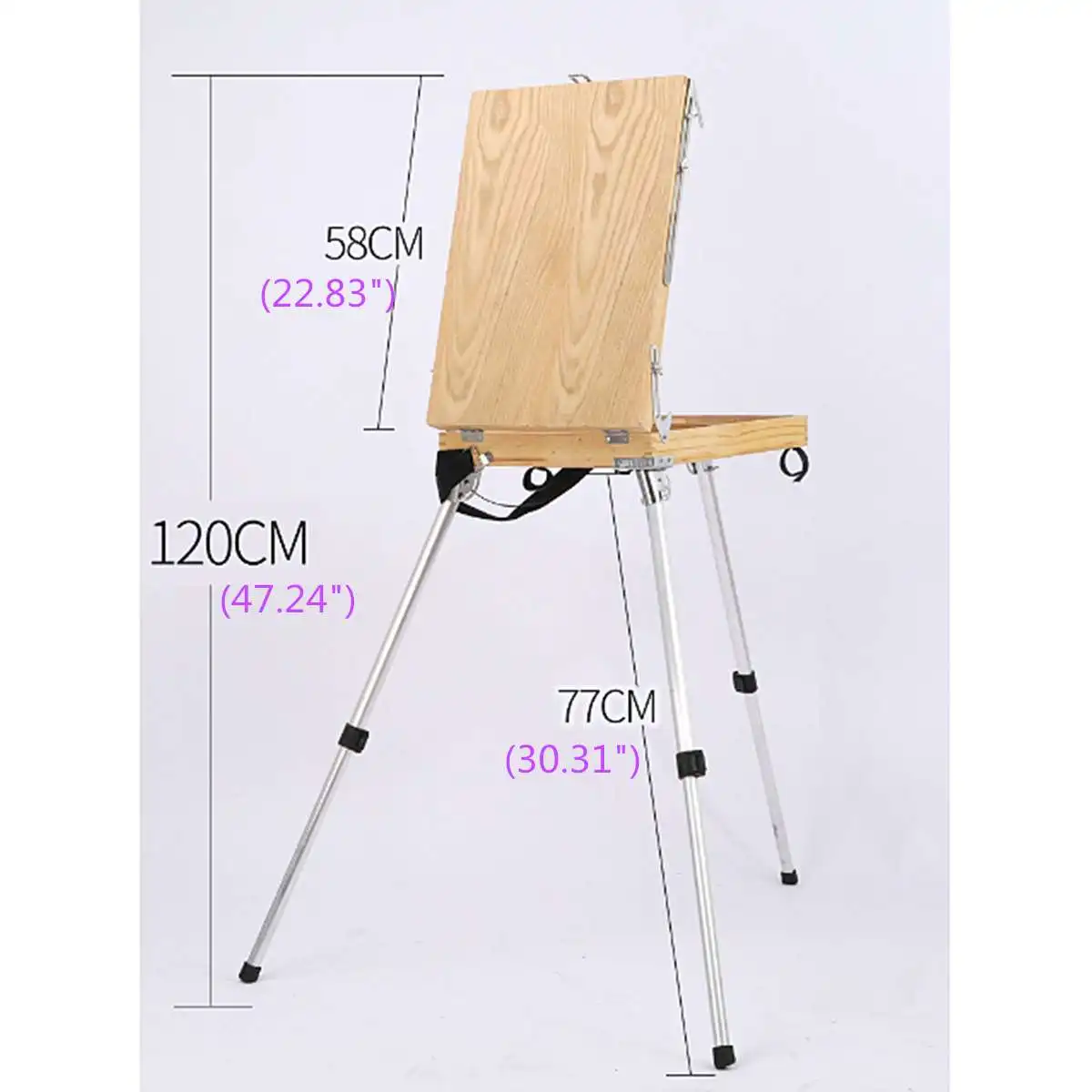 Портативный складной мольберт со встроенным деревянным ящиком художественные