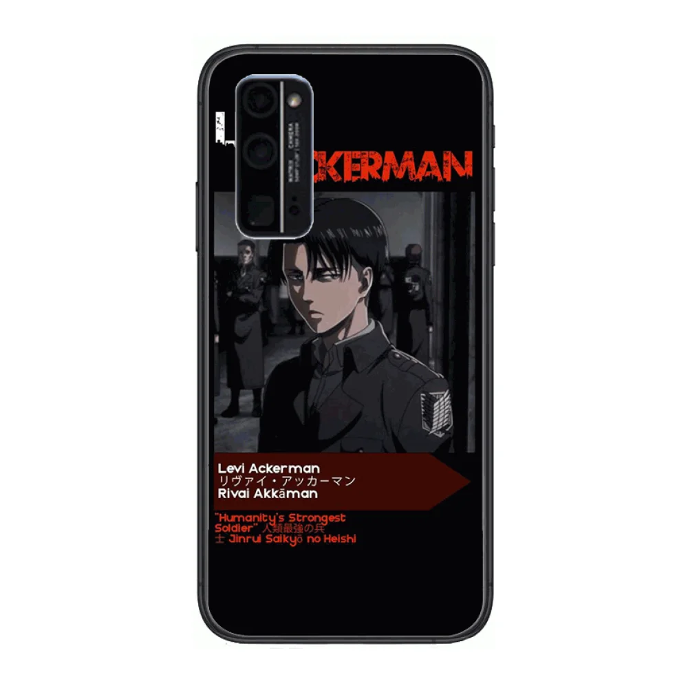 

anime attack Phone Case Hull For Huawei Honor 8 9 10 20 30 A S Lite Pro 5g i Black Back Soft Cell Cover Pretty