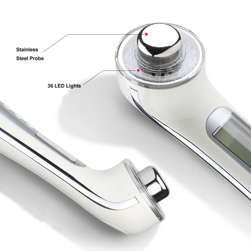 Kopen 5 In 1 3Mhz Ultra Sonic Gezicht Massager Led Photon Care Galvanische Skin Cleaner Ion Sonic Ultrasound Facial Lift Spa Schoonheid Apparaat