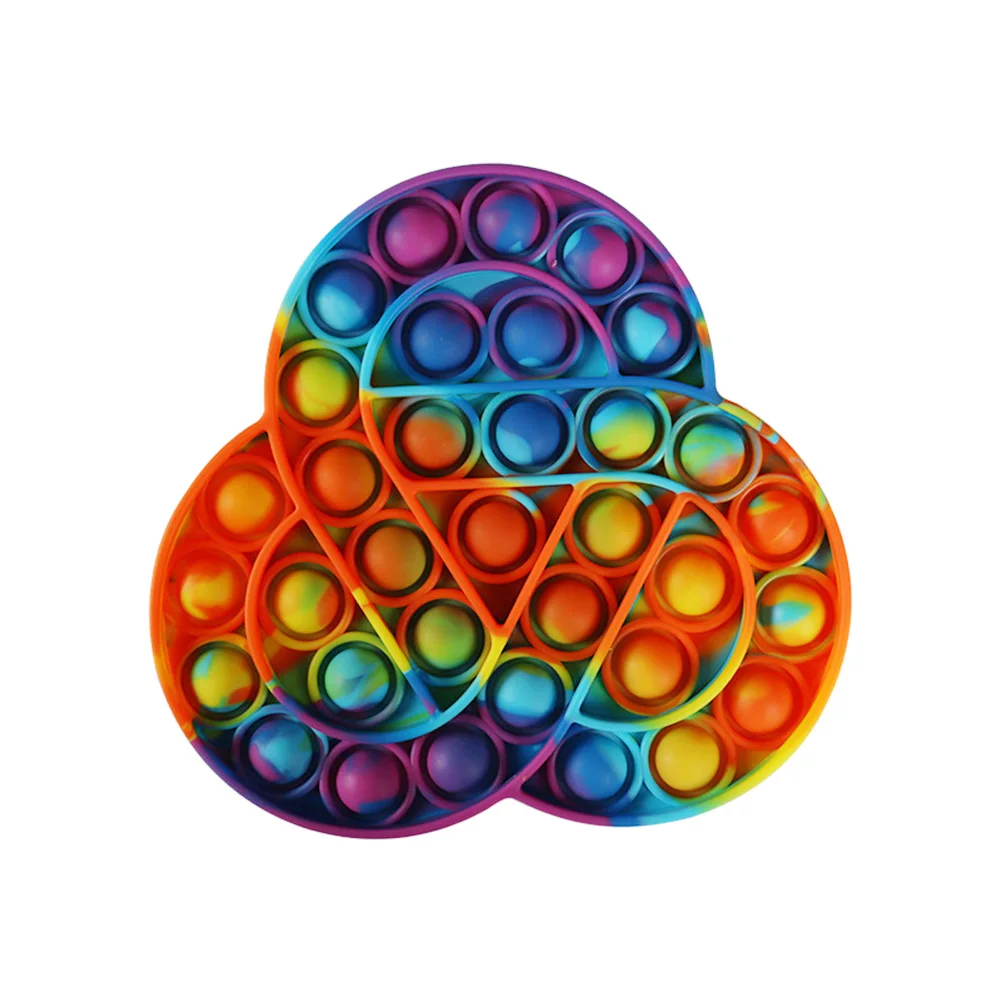 

New Push Bubble Sensory Fidget Toys Rainbow Silicone Stress Reliever Toy Board Game Squeeze Toy for Kids Children Gifts
