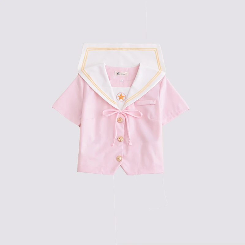 Short Sleeve Top Uphild светло-розовый Японский Школьная форма JK спортивная форма матросский костюм колледж Ветер костюм Женская Студенческая форма s-xxl - Цвет: Short Sleeve Top