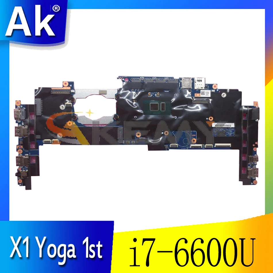 

For Lenovo ThinkPad X1 Yoga 1st Gen laptop motherboard 14282-2M with i7-6600U CPU 16G-RAM FRU 00JT811 01LV888 01LV889 Mainboard