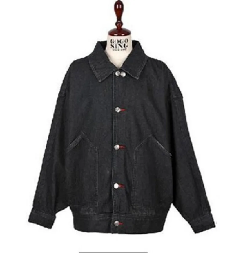 Женские свободные джинсовые пальто для девочек модные черные женские | Женская