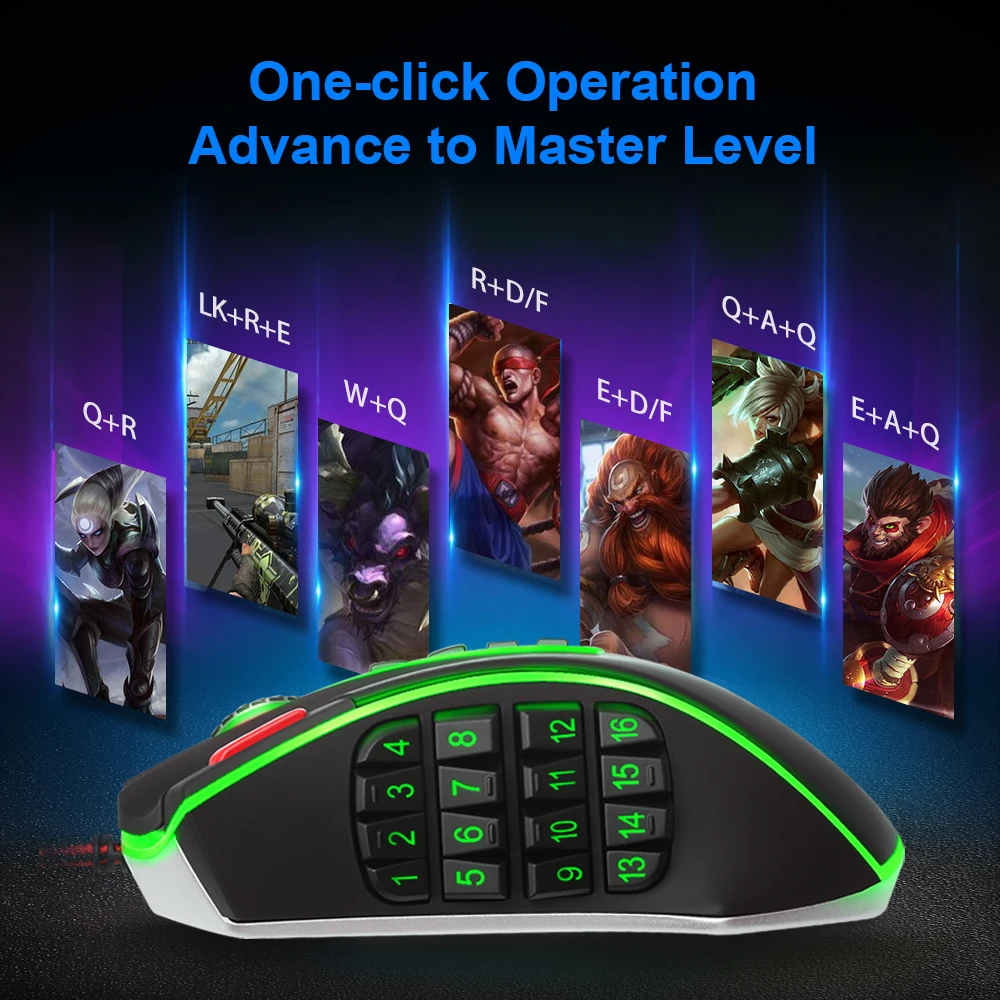 USB игровая мышь Redragon LEGEND проводная RGB подсветка 24000 DPI 24 кнопки программируемая