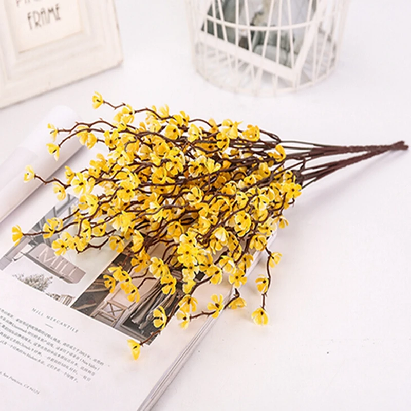 2 шт. искусственные вишневые весенние сливы персиковые ветки шелковые цветы