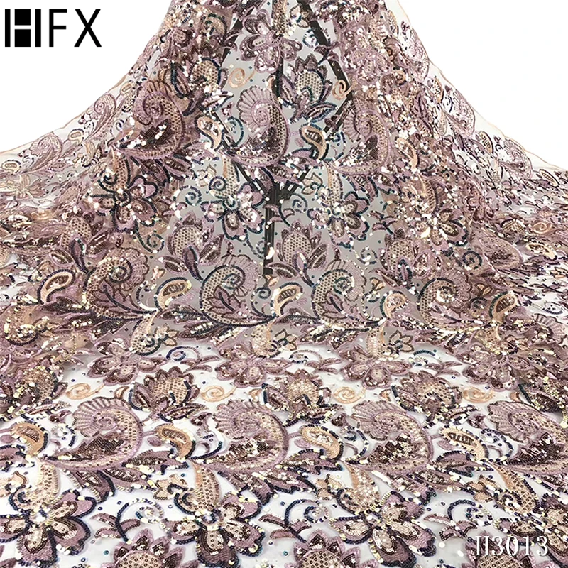 HFX Золотое кружевное платье из тюля с блестками в африканском стиле 2020