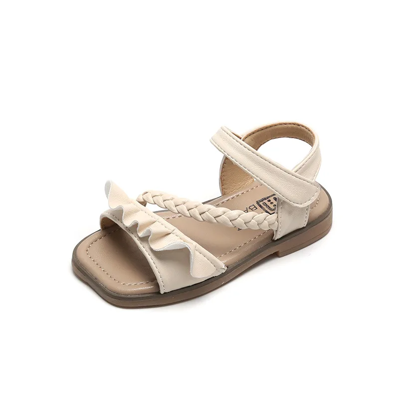 

Sweet Princess Girls Sandals Beauty Kids Girl Shoes with Ruffles 2021 Summer Mary Jane Beach Shoes Flat Sandals for Child E06012