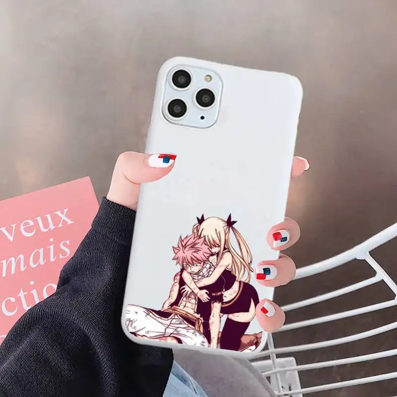 

Fairy Tail Phone Case White Candy Color for iPhone 6 7 8 11 12 s mini pro X XS XR MAX Plus