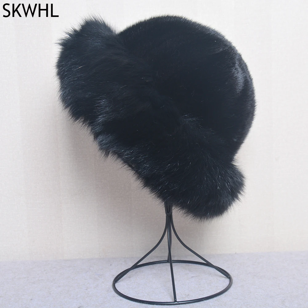 Женская шапка из натурального Лисьего меха зимняя теплая для улицы женские