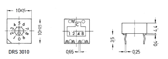 3 шт. 0-9/10 поворотного энкодера 8421C bit DIP switch DRS3010 | Обустройство дома