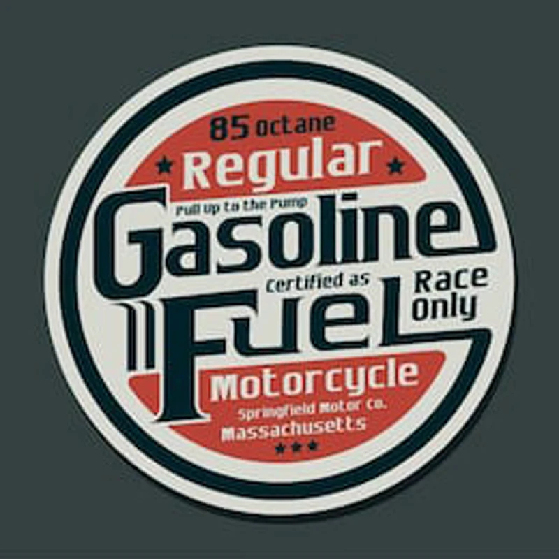 

85 octane regular gasoline fjel race only Motorcycle Motor Car Sticker Decal