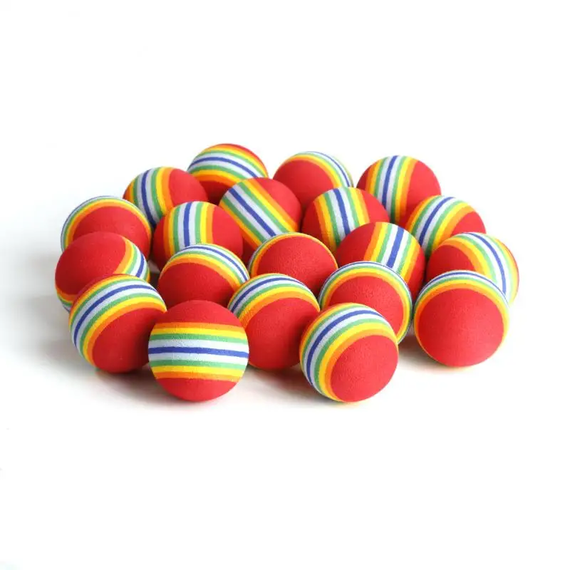 

20pcs/bag 38mm Soft EVA Foam Golf Balls Rainbow Sponge Training Balls Indoor Golf Practice Ball Training Aid Indoor Practice