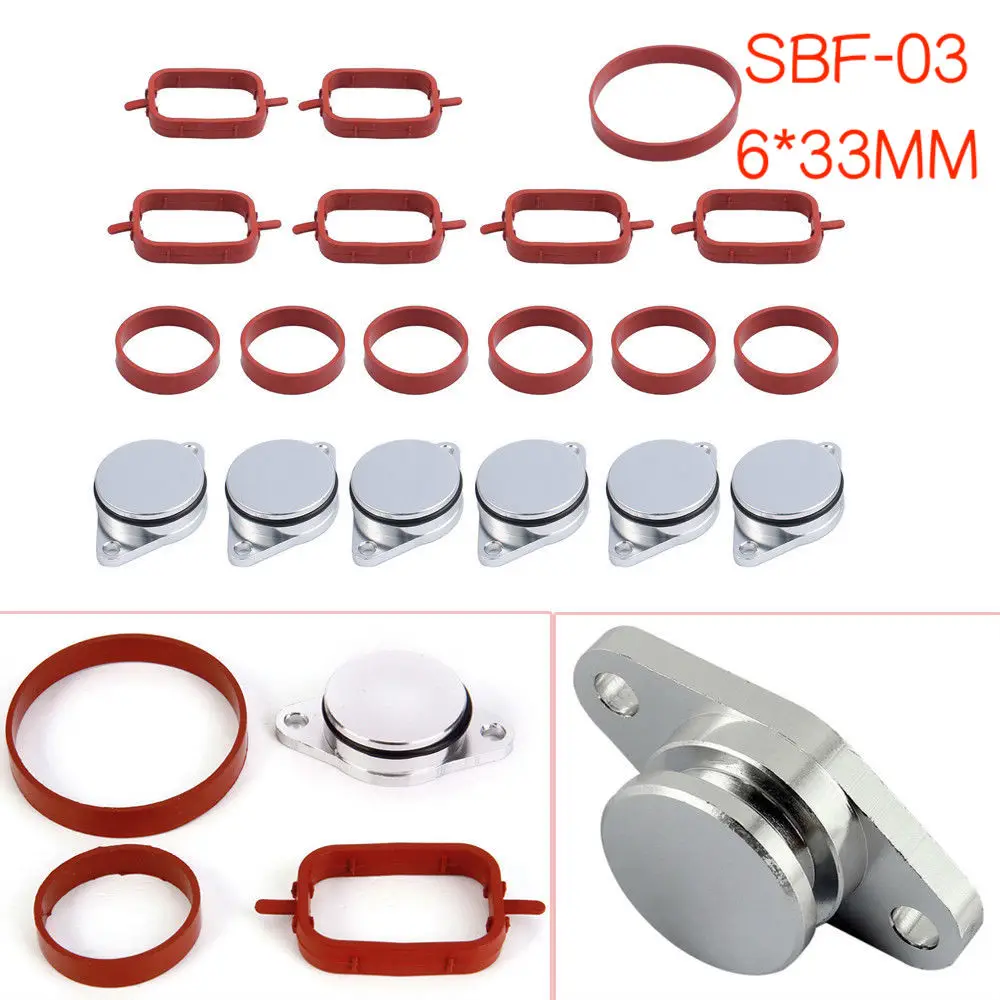 

Комплект из 4/6x22/33 мм OEM дизайн из алюминия для BMW M57 Swirl откидная заглушка пластины уплотнение с прокладкой впускного коллектора 6 цилиндров
