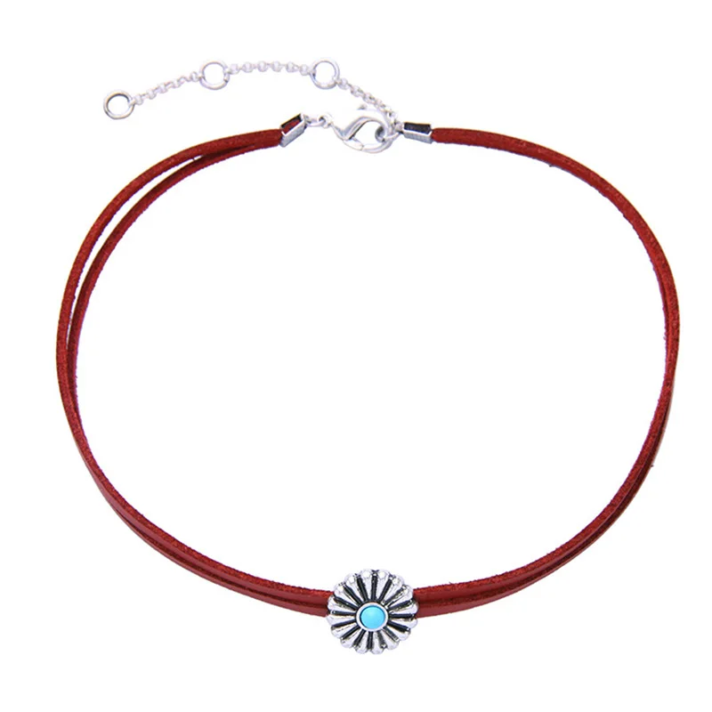 Винтажный Красный Имитация кожи двухслойный чокер для женщин модные популярные