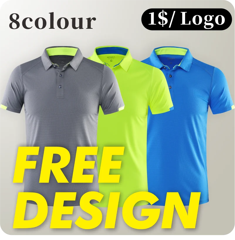 

Breathable Quick-drying polo shirt Tops Solid Color Sports Leisure Round Neck Short Sleeves Custom Embroidery Printing polo