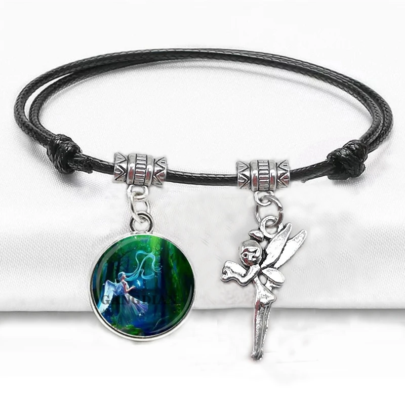 Готический Шарм Ангел Луна стеклянный браслет из кабошона сказка шпилька модная