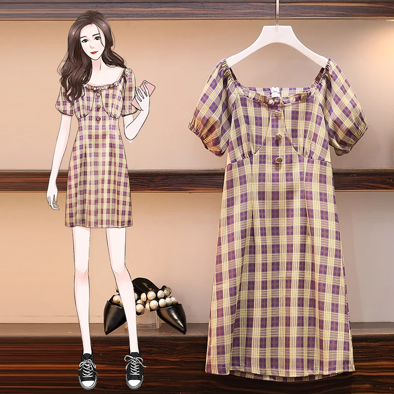 

Oversized women's new summer 2021 chubby sister mm Hepburn dress