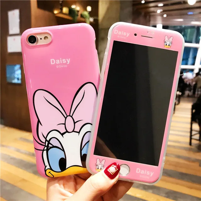 3 Для IPhone 11 Милая крышка Дейзи Дональд+ закаленное стекло для IPone XR XS Pro Max X 7 8 6s Plus уши Минни-Маус чехол Аксессуары - Цвет: 3