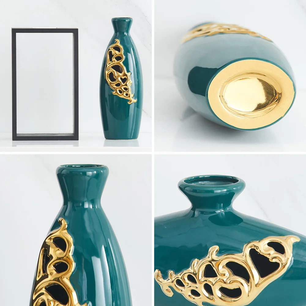 

European Style Ceramic Flower Vase for Interior Hydroponic Plant Holder Modern Home Living Room Decoration Table Art Crafts